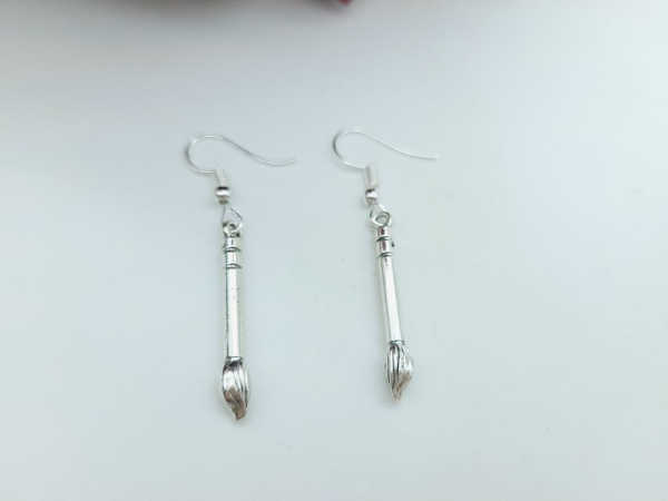 Pinsel Ohrringe silberfarben